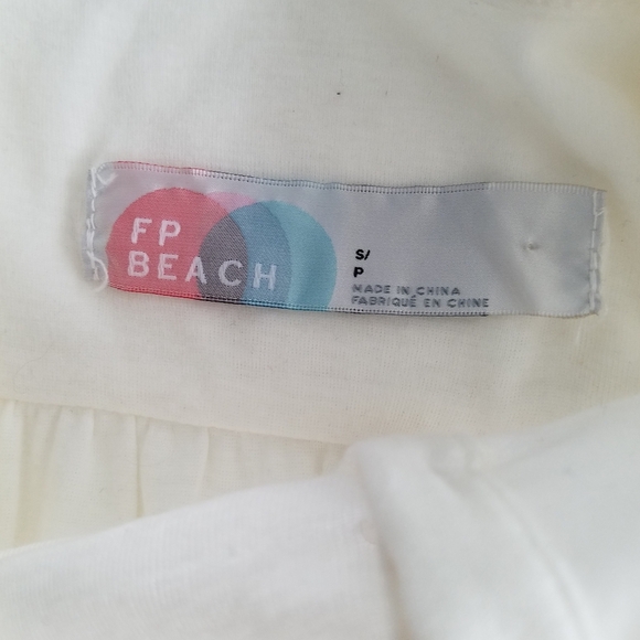 FP Beach Free People Henley Dress White Long Sleeve Size Small - Picture 9 of 11